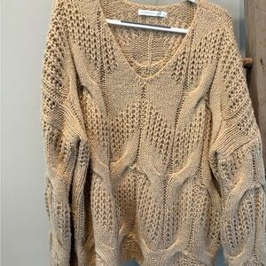Altar'd State Tan V-Neck Sweater